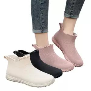 [오노마] ONM 심플 논슬립 키높이 여성용 숏 레인부츠 장화 워커 장