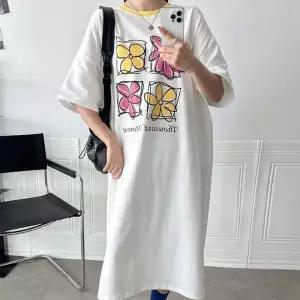 아이우먼 플라워배색박시롱원피스 MAU166M503 빅사이즈 (32957935A)