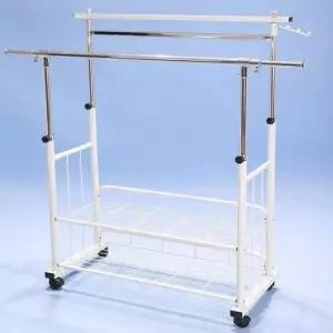 [생활] 높이조절 파이프 옷걸이 정리 수납 철제 2단 행거