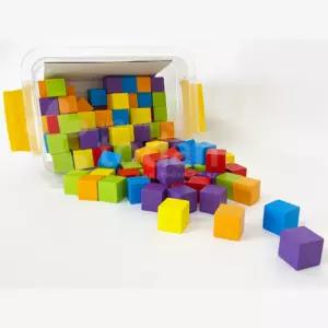 컬러 나무블럭 쌓기놀이 학습교구 수학 원목블록 120개입 두뇌발달