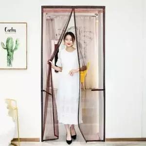 문 모기장 90x200cm 브라운 자석형방충망 아기모기장