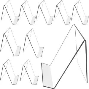 보브바조 10 PCS 6인치 x 4인치 아크릴 책 디스플레이 스탠드 사진 노트북 CD 미술 작품 등을 전시할 수