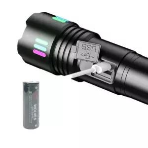 LED손전등 캠핑 써치 낚시 26650배터리 C타입충전 LED 줌 손전등