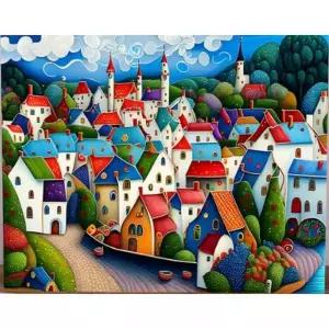 피포페인팅 HPI0148 작고 아름다운 마이홈 40x50 DIY명화그리기세트 유화수채화