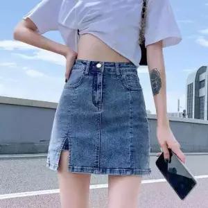 [오노마] ONM 여성 데님 미니스커트 속바지포함 청치마 캐주얼룩