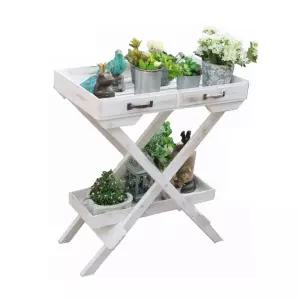 빈티지 원목 화분선반 스탠드 베란다 정리대 받침대 화분대