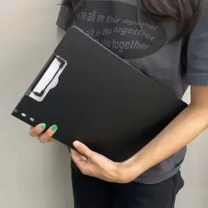 덮개형 세로 클립보드 서류판 A4 블랙 결재판 클립판