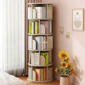 회전책꽂이 회전식 책장 수납 거실 원형 5단 진열장