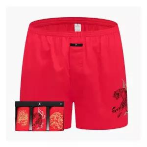 제임스딘 순면 80수 빨강 패션 남자 사각 트렁크 팬티 3매 세트 JHMTBZ06