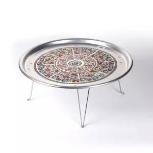 옛날 접이식 양은밥상 2호(50cm) 왕대/양은발상/오봉