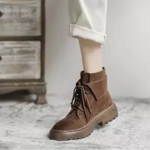 605 보온성좋은 이중라펠 스웨이드 앵클부츠 여성부츠