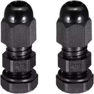 uxcell M18 케이블 글랜드 방수 플라스틱 커넥터 조절 가능한 로크너 블랙 5mm-10mm 다이아 와이어 2개
