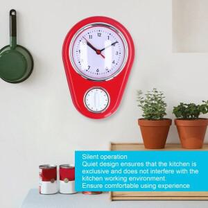 주방용 쿼츠 시계, 심플 타임 클리어 디스플레이, 다기능 타이머, 무음 9 인치