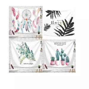 4종 1개 수채화풍 패브릭 포스터 가림막 커튼 가리개 커텐 바란스 가림천 천포스터