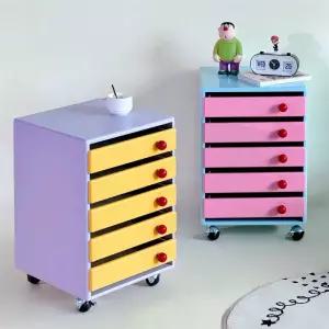 5단 컬러 서랍장 바퀴달린 보관함 서랍 드레스룸