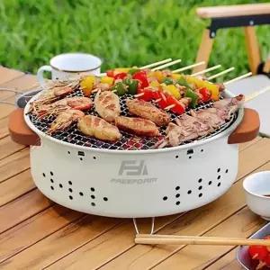 원형 바베큐그릴 K30 캠핑 차박 펜션 꼬치 숯불 구이 훈연 화로 그릴 식탁