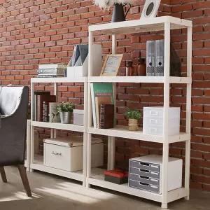 와이드 DIY 수납선반장 아이보리 3단 4단