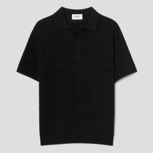 [롯데백화점]갤럭시라이프스타일 2026 S/S [양말증정] 조직감 오픈 카라넥 스웨터 - 블랙 GC6351M015 WSBJ