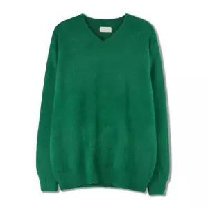 남자 소프트 앙고라 스판 브이넥 긴팔 니트 SG-KN-Q029-초록