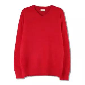 남자 소프트 앙고라 스판 브이넥 긴팔 니트 SG-KN-Q029-레드