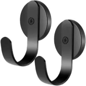 마그네틱 화환 걸이 냉장고용 후크가 달린 2팩 헤비 듀티 자석 금속 현관문용 크리스마스 장식 후크 캐빈