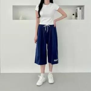 [의류] 오버핏 사이드 투라인 트레이닝 반바지 허리밴딩 버뮤다 팬츠 츄리닝 5부 바지