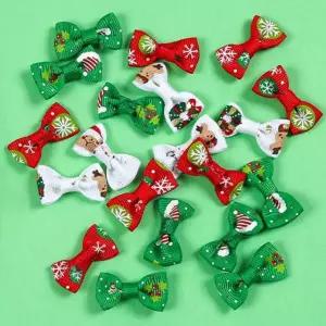 크리스마스 미니 리본 20개 트리 장식 꾸미기 재료 리본 타이리본 미니리본