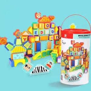 원목 유아 블록 끼우는 교구 쌓기놀이 창의성 장난감