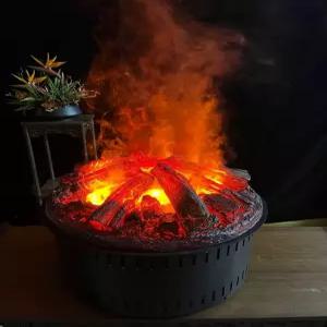 복고풍 3D 벽난로 장식 화염 거실 가짜 불멍 북유럽