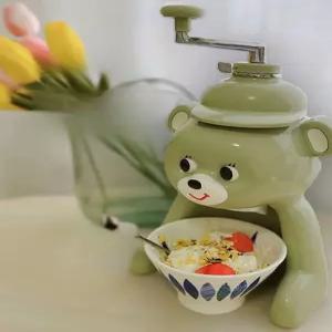 수동빙수기 곰돌이슬러시 얼음갈기 캐릭터 수동 카페 말차 여름디저트 눈꽃 우유