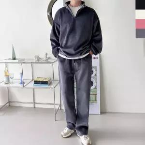 블레오 남자 기모 반집업 골덴 와이드 상하 세트 DM2601081814