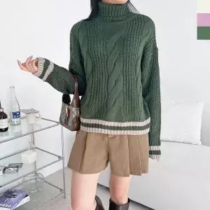 블레오 여자 도톰 꽈배기 폴라 니트 DM2601081617