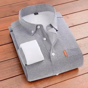 겨울 이너 남성패션 솔리드 셔츠 남방 비지니스 빅사이즈 도톰 기모 청년 레이어드 DL4