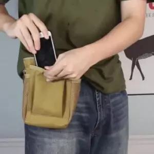 [JED] 여행 브라운 등산 파우치 벨트 허리가방 부착형 휴대폰