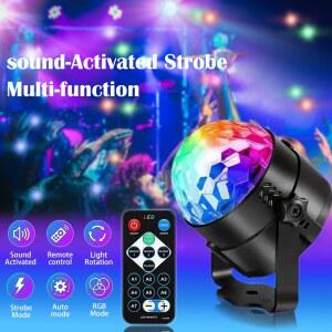 디스코볼 조명 파티 USB 사운드 감지 RGB 바 무대 DJ 화려한 웨딩, 댄스 스트로브 장식용 노래방, 램프