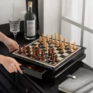 원목 고급 체스세트 휴대용 우드 서랍 세트 나무 선물 보드게임 탁상용 미니게임