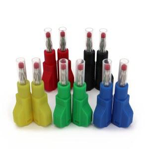 10Pcs 4mm 남성 바나나 플러그 개폐식 솔더 쌓을 튜브 수있는 커넥터