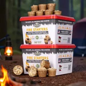 꾸버스 컵케이크 착화제 캠핑 불쏘시개 장작 파이어스타터 50P