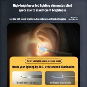 호환 빛 무선 WiFi 귀 카메라 검이경 - HD 시각적 청소 키트  앱 모니터링 기능이 스마트 귀지 제거 도구