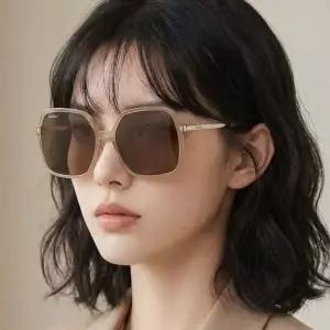 [막스마라] 브라운 오버사이즈 뿔테 선글라스 아시안핏 78473596