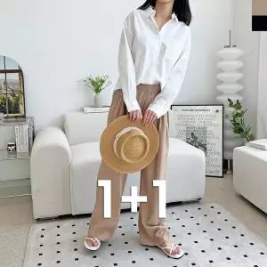 블레오 여자 여름 밴딩 투턱 와이드 슬랙스 팬츠 (1+1) DM2601081597