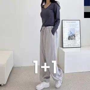 블레오 여자 커플 트레이닝 스트링 와이드 팬츠 (1+1) DM2601081727