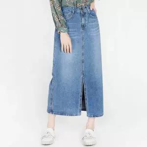 블레오 여성 앞트임 롱 청스커트 DM260108126