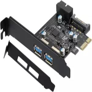 야보앙 PCIE to USB 3.2 1세대 카드 5Gbit/s PCI Express(PCIe) 확장 20핀 3.0 프론트 헤더 내장 USB3.0