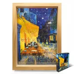 그림 100피스 글래스퍼즐 명화 밤의 카페테라스 액자포함