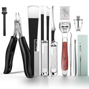 호환 전문 발톱 자란 제거 트리머  페디큐어 가위 키트 휴대용 스테인레스 매니큐어 세트