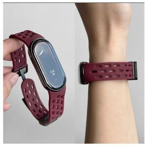 샤오미 스마트 밴드 10/9/8용 자석 방수 스포츠 실리콘 허니콤 메쉬 클라스프 통기성