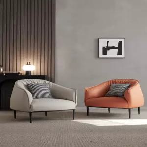 가죽 1인용쇼파 윙체어 라운지체어 카페