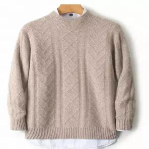 니트 캐주얼 반하이넥 도톰울 남성패션 빅사이즈 폴라 긴팔 풀오버 DL4