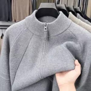 니트 가을 겨울 남성패션 폴라 반하이넥 집업 스웨터 풀오버 솔리드 트렌드 DL4